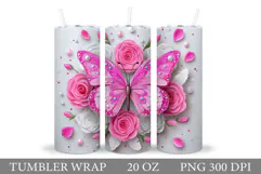 Butterflies Sublimation. Butterfly Tumbler Sublimation Product Image 1