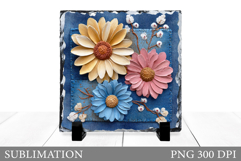 Floral Slate Design. Flowers Sublimation Product Image 1