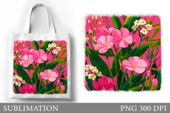 Flowers Tote Bag Design. Floral Tote Bag Sublimation Product Image 1