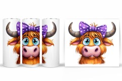 Cute Cow Tumbler Design. Funny Cow Tumbler Sublimation Product Image 2