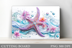 Starfish Cutting Board. Sea Cutting Board Sublimation Product Image 1