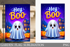 Cute Halloween Garden Flag. Cute Ghost Pumpkin Garden Flag Product Image 1