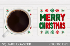 Merry Christmas Coaster. Christmas Coaster Design Product Image 1