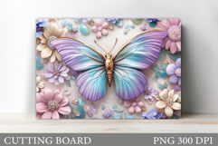 Butterfly Cutting Board. Flower Cutting Board Sublimation Product Image 1