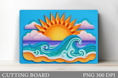 Sea Cutting Board Design. Beach Cutting Board Sublimation Product Image 1