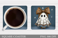 Halloween Ghost Teacher Coaster. Cute Ghost Coaster Design Product Image 1