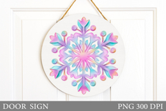 Snowflake Door Sign Design. Christmas Door Sign Sublimation Product Image 1