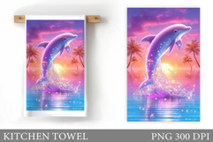 Dolphin Kitchen Towel. Sea Kitchen Towel Design Product Image 1