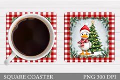 Christmas Goose Coaster. Christmas Coaster Sublimation Product Image 1