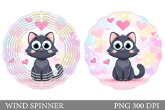 Valentines Cat Wind Spinner. Valentines Wind Spinner Design Product Image 1