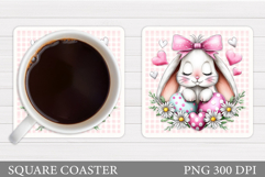 Easter Bunny Coaster Design. Easter Coaster Sublimation Product Image 1