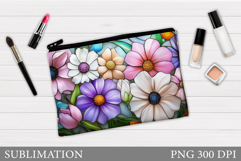Flowers Makeup Bag Design. Flowers Cosmetics Bag Sublimation Product Image 1