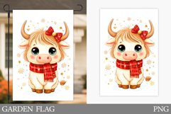 Christmas Cow Garden Flag. Christmas Garden Flag Sublimation Product Image 1