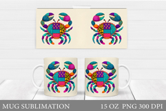 Crab Mug Design. Crab Mug Wrap Sublimation Product Image 1
