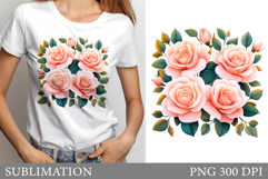 Roses Sublimation. Roses T-Shirt Sublimation Product Image 1