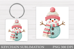 Crochet Snowman Keychain. Christmas Keychain Design Product Image 1