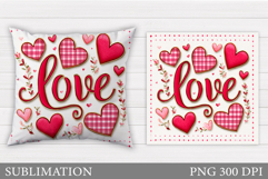 Love Pillow Design. Valentines Pillow Sublimation Product Image 1
