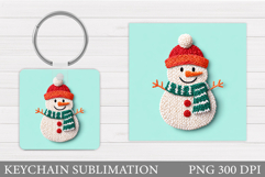 Christmas Snowman Keychain. Christmas Keychain Sublimation Product Image 1