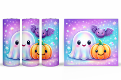 Cute Ghost Tumbler Design. Cute Ghost Sublimation Product Image 2