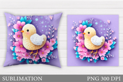 Spring Chick Pillow Sublimation. Spring Pillow Design Product Image 1