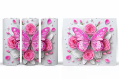 Butterflies Sublimation. Butterfly Tumbler Sublimation Product Image 2