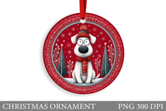 Cute Dog Christmas Ornament. Winter Dog Christmas Ornament Product Image 1
