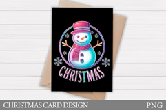 Cute Snowman Card Printable. Christmas Card Design Product Image 1