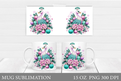 Christmas Peacock Mug Design. Christmas Mug Sublimation Product Image 1