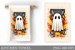 Ghost Kitchen Towel Design. Halloween Pumpkin Towel Product Image 1