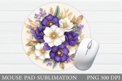 Flowers Mouse Pad Design. Flowers Mouse Pad Sublimation Product Image 1