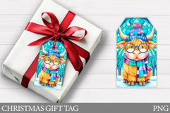 Christmas Gift Tag Design. Christmas Cow Gift Tag Printable Product Image 1