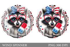 Patriotic Raccoon Wind Spinner. Patriotic Wind Spinner Product Image 1
