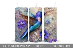 Hummingbird Tumbler Design. Hummingbird Sublimation Product Image 1