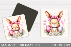 Easter Bunny Magnet Design. Easter Magnet Sublimation Product Image 1