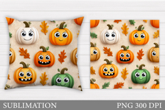 Funny Pumpkin Pillow Design. Cute Pumpkin Sublimation Product Image 1