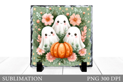 Halloween Ghost Slate Design. Halloween Slate Sublimation Product Image 1