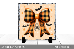 Halloween Bow Slate Design. Halloween Slate Sublimation Product Image 1