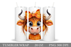 Cute Cow Tumbler Design. Funny Cow Tumbler Sublimation Product Image 1