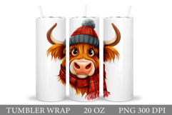 Christmas Cow Tumbler Design. Christmas Tumbler Sublimation Product Image 1
