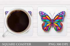 Butterfly Coaster Design. Butterfly Sublimation Product Image 1