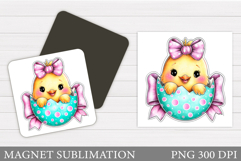 Easter Chick Magnet Design. Chick Easter Magnet Sublimation Product Image 1