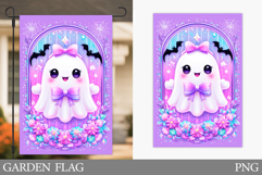 Cute Ghost Garden Flag. Cute Halloween Garden Flag Design Product Image 1