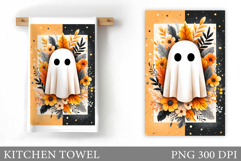 Halloween Ghost Towel Design. Halloween Kitchen Towel Product Image 1