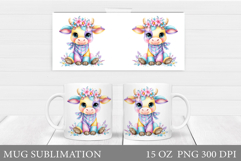Cute Cow Mug Sublimation. Funny Cow Mug Wrap Design Product Image 1