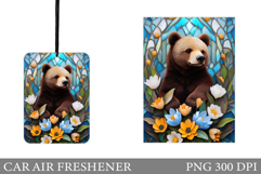 Cute Bear Car Air Freshener Design. Cute Bear Sublimation Product Image 1