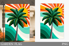 Palm Tree Garden Flag Design. Summer Garden Flag Sublimation Product Image 1