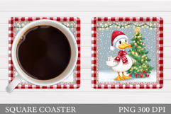 Christmas Goose Coaster. Christmas Coaster Sublimation Product Image 1
