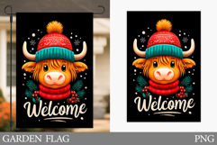 Christmas Cow Garden Flag. Christmas Garden Flag Sublimation Product Image 1