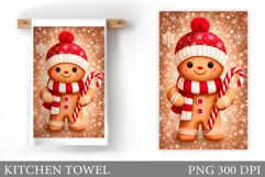 Gingerbread Kitchen Towel. Christmas Kitchen Towel Design Product Image 1