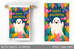 Cute Ghost Kitchen Towel. Halloween Kitchen Towel Design Product Image 1